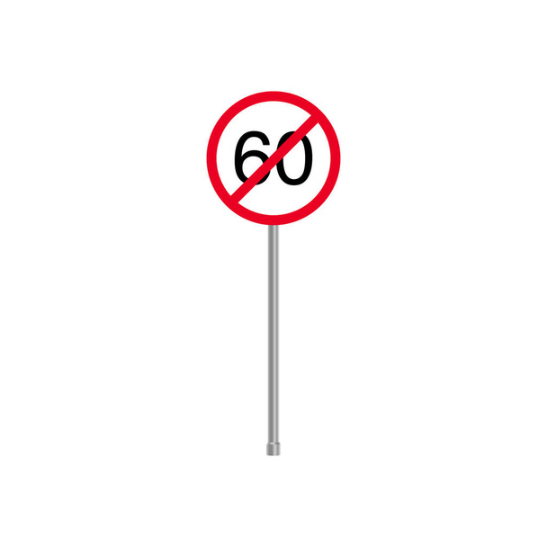 60 nopeusrajoitusliikennemerkki - Vektori, kuva