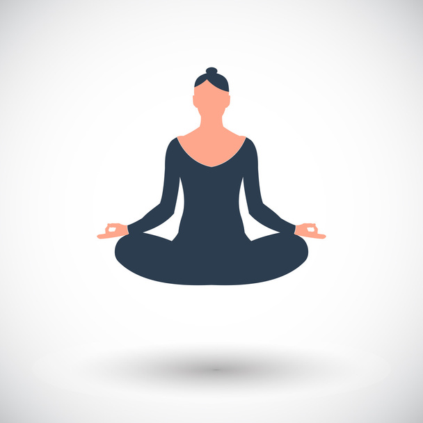 Icono plano de yoga. - Vector, Imagen