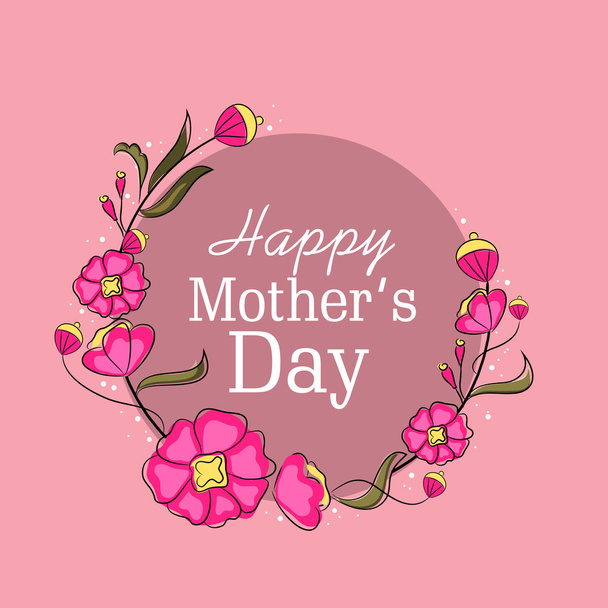 Greeting card design for Happy Mother's Day celebration. - Διάνυσμα, εικόνα