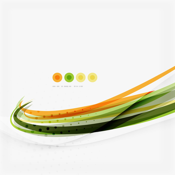Oranžové a zelené vlny linie design, koncept eco příroda - Vektor, obrázek