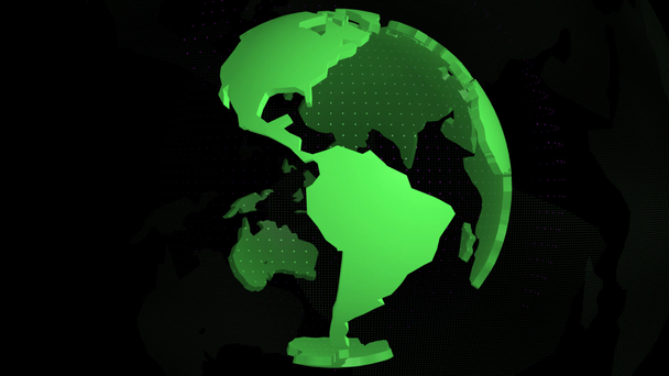 Weltkarte auf Globus grüne Farbe - Filmmaterial, Video