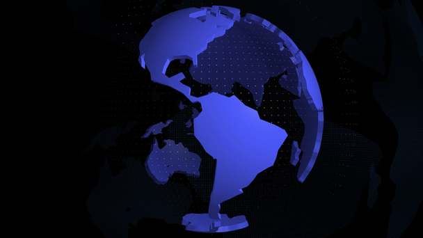 Mapa světa na zeměkouli modré barvy - Záběry, video