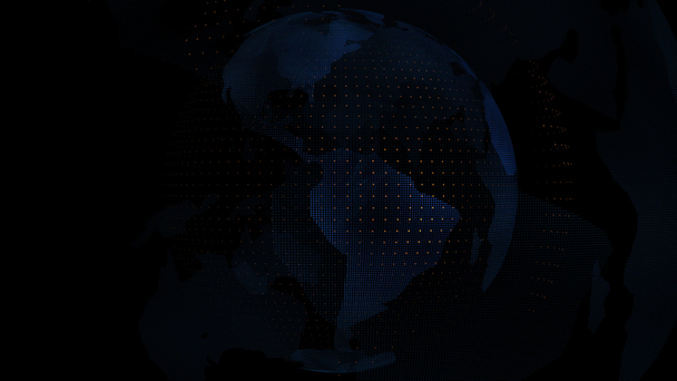 Mapa světa na zeměkouli modrá barva transparentní - Záběry, video