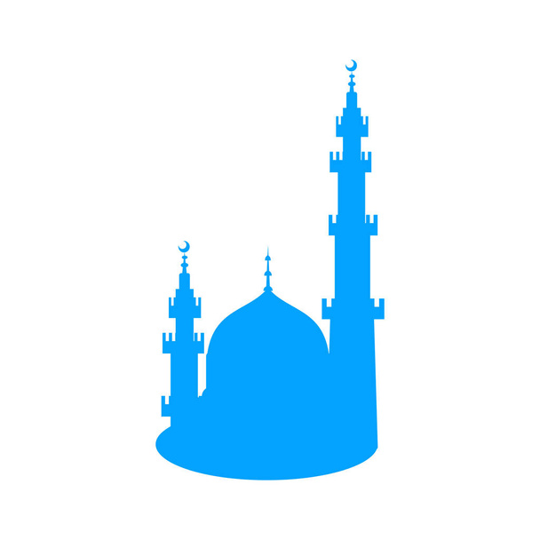 Εικόνα τζαμιού σε λευκό φόντο. Επίπεδο στυλ. Εικονογράφηση διανύσματος. σχεδιασμός στοιχείων γραφικών πόρων. Εικονογράφηση διάνυσμα με θρησκευτικό θέμα. Τόπος λατρείας των μουσουλμάνων - Διάνυσμα, εικόνα