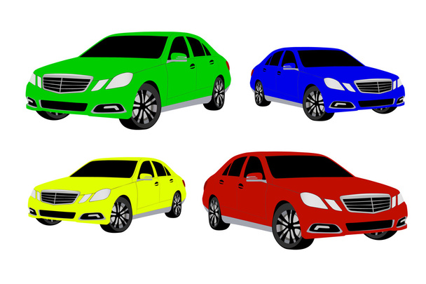Colored cars - Vector, Image