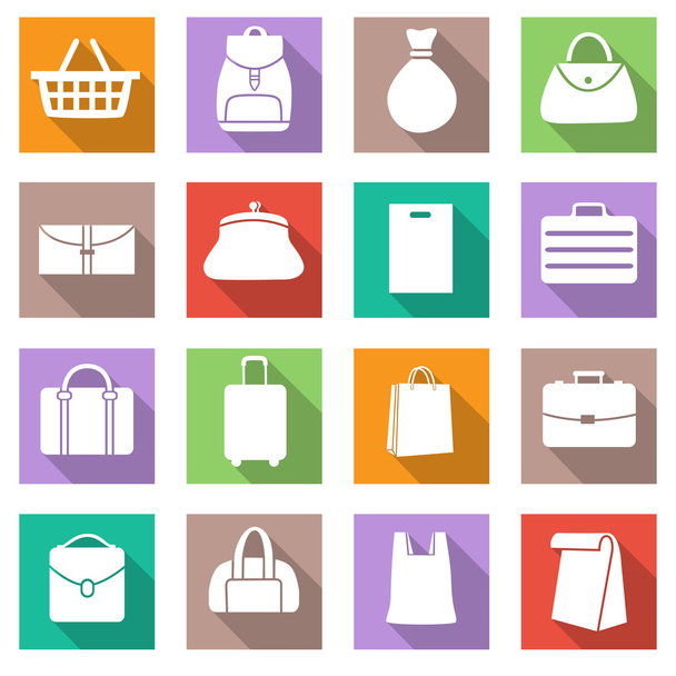 Set of Bags Icons - Vector, afbeelding