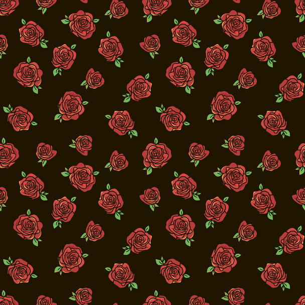 Pattern with red roses - Vecteur, image