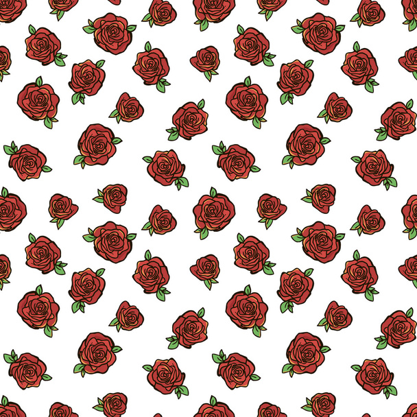 Pattern with red roses - Vector, Imagen