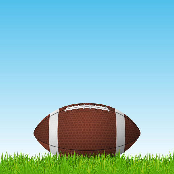 Football ball on a grass field. Vector background.  - Вектор, зображення
