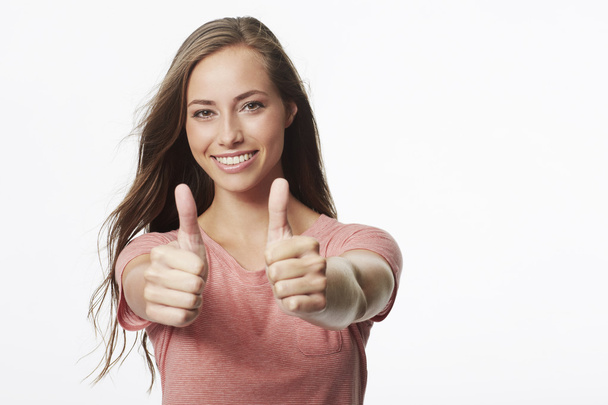 Woman with thumbs up - Photo, image