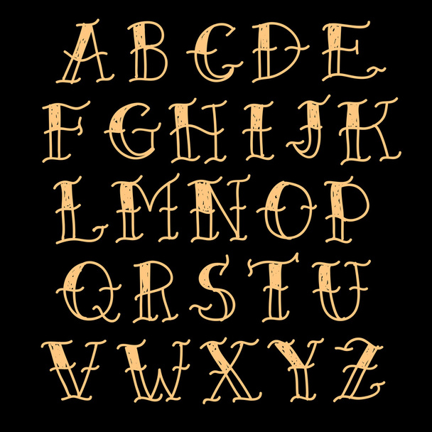 Handwriting Doodle Alphabet. - Vector, Image