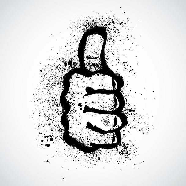 Grunge Thumb Up Gesture - Διάνυσμα, εικόνα