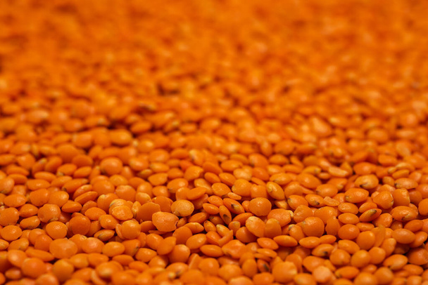 Comida saudável. Fundo de lentilhas laranja - Foto, Imagem