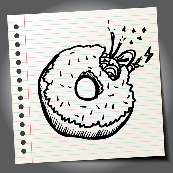 donut with wires sign - Vector, afbeelding
