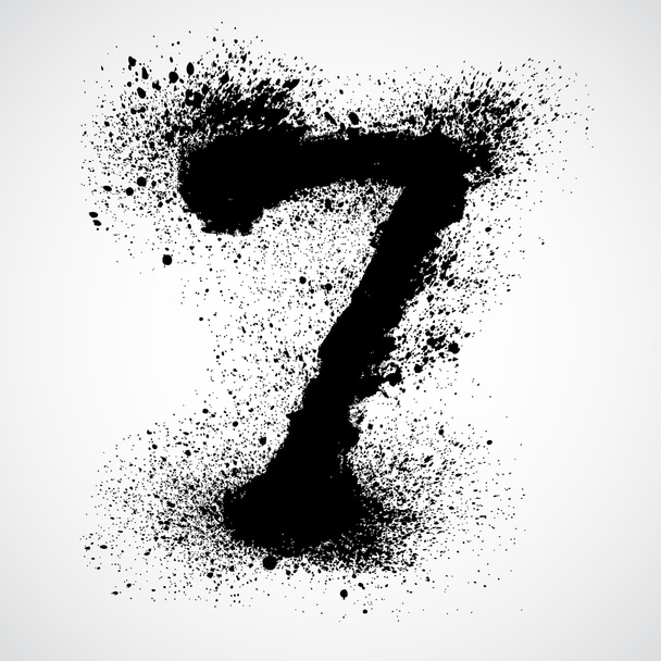 Grunge seven number symbol - Vecteur, image