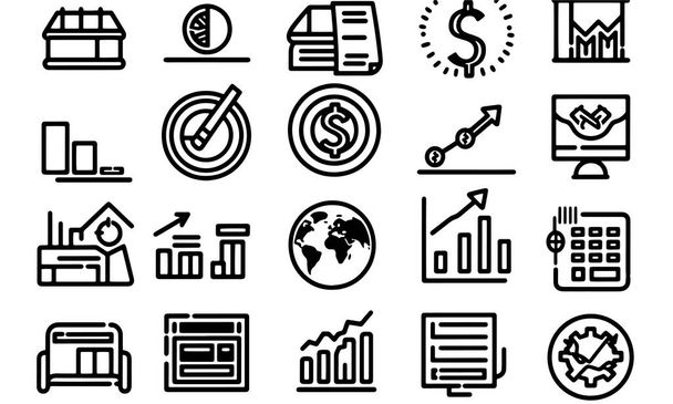 Vektor Finance und Business Icon Bundle Set - Vektor, Bild