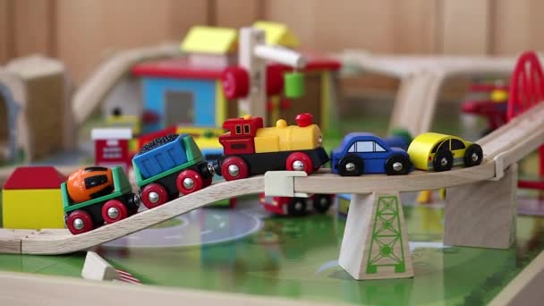 Wooden toy train - Πλάνα, βίντεο