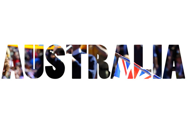 Word AUSTRALIA over ANZAC Day in Perth - Photo, Image
