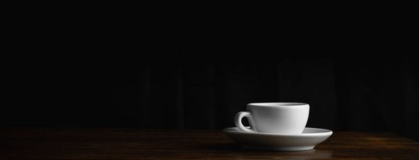 Coffee cup on dark background. Copy space - Photo, Image