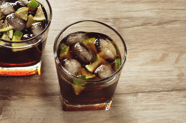 Cocktail with cola and ice - Photo, image
