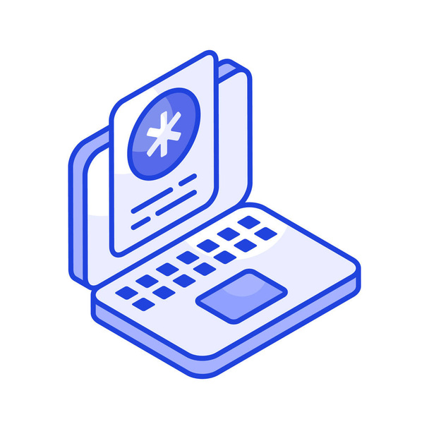An isometric icon of online health checkup in modern design style - Vector, Image