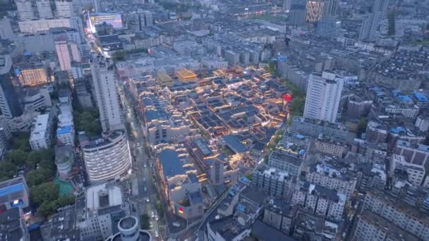 Aerial drone view of city scenery and transportation in Nanchang, Jiangxi, China - Footage, Video