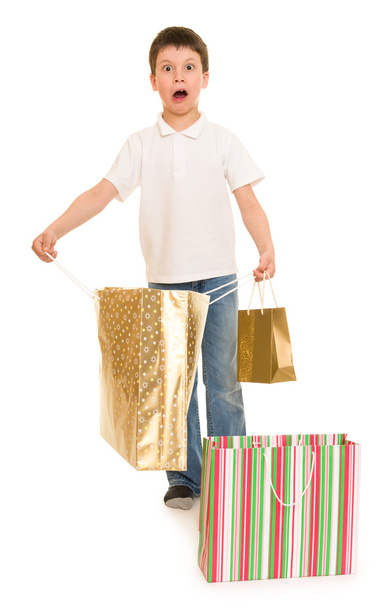 child boy with shopping bag - Фото, зображення