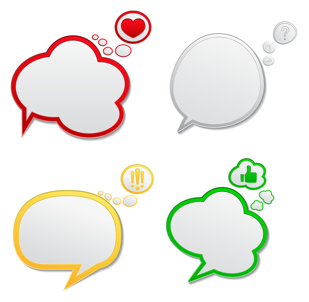 Vector Speech Bubbles with Icons - Vektor, obrázek