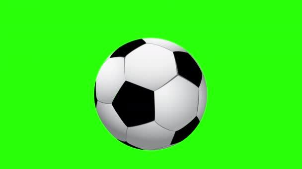 ασπρόμαυρη μπάλα ποδοσφαίρου έννοια βρόχο animation με κανάλι άλφα - Πλάνα, βίντεο