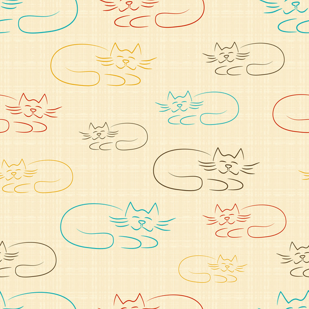 Texture with cats - Vetor, Imagem