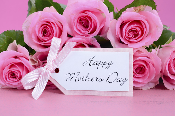 Happy Mothers Day Pink Roses background. - Photo, Image