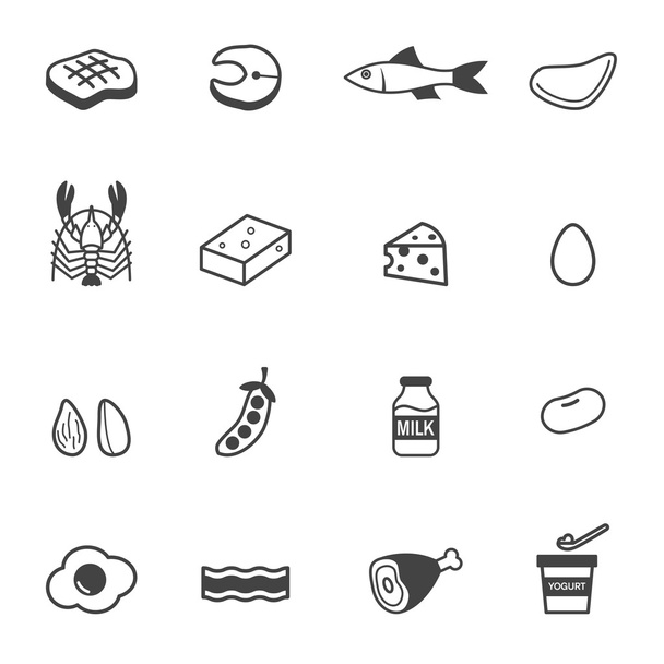 protein food icons - Vector, Image