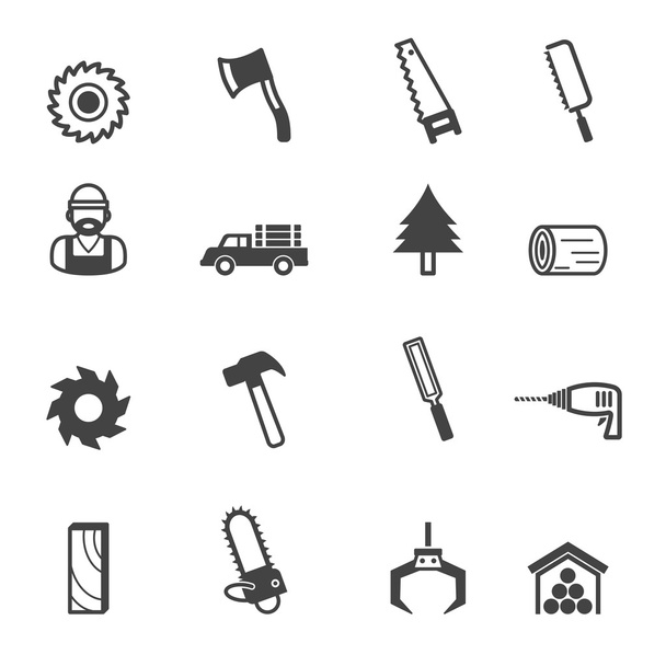 sawmill icons - Vektor, obrázek
