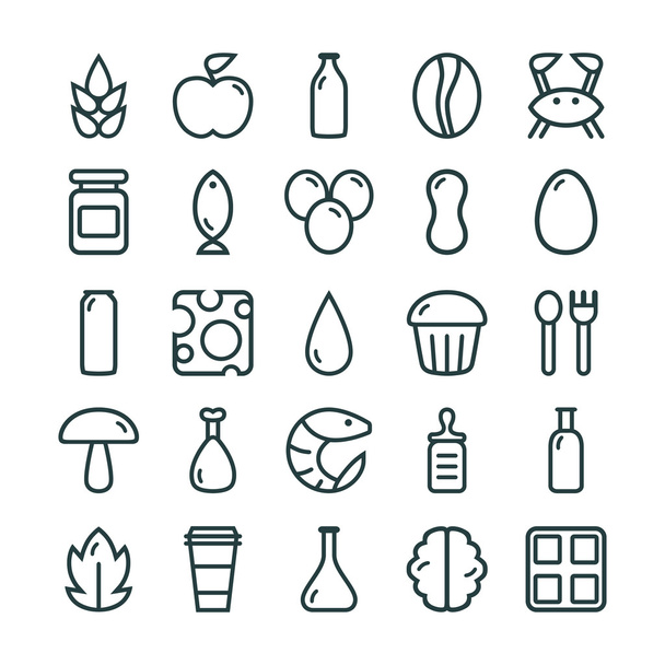 Variedade de ícones de comida conjunto
 - Vetor, Imagem