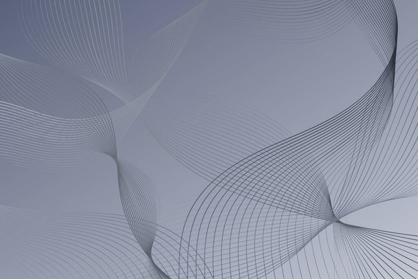 Un fondo azul liso con líneas de intersección y formaciones curvas - Vector, imagen