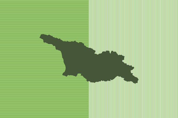 Концепція дизайну карти з зеленими смугами, ізольованими від країни Грузія Векторні ілюстрації - Вектор, зображення