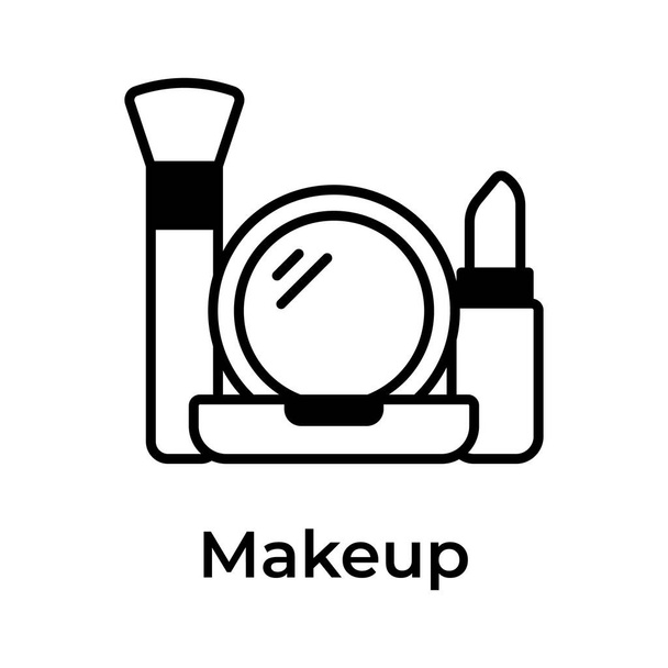 Kit de maquillaje, regalo del día de las madres, icono visualmente perfecto de accesorio de maquillaje - Vector, imagen