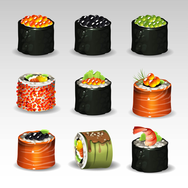 Sushi set 2 - Wektor, obraz