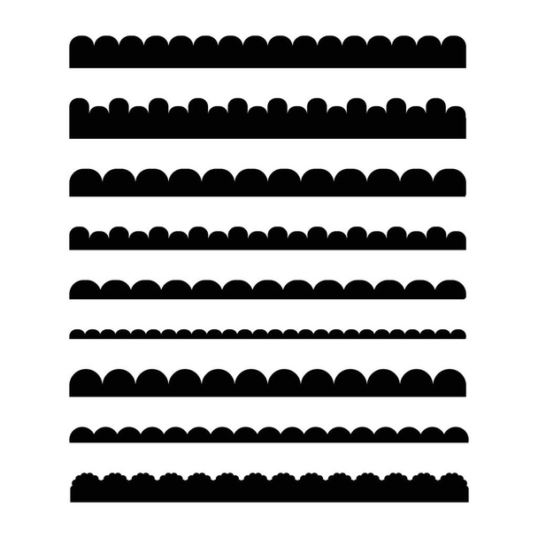 Scalloped σύνορο απλή διακόσμηση διαχωριστικό άκρη cut out απομονωμένο σε λευκό φόντο. . Εικονογράφηση διανύσματος - Διάνυσμα, εικόνα