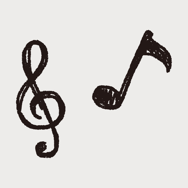 Poznámka: hudební doodle výkresu - Vektor, obrázek