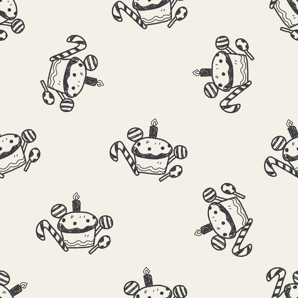 doodle cake seamless pattern background - Vector, Image