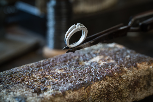 Wedding ring  after goldsmith work. - Photo, Image
