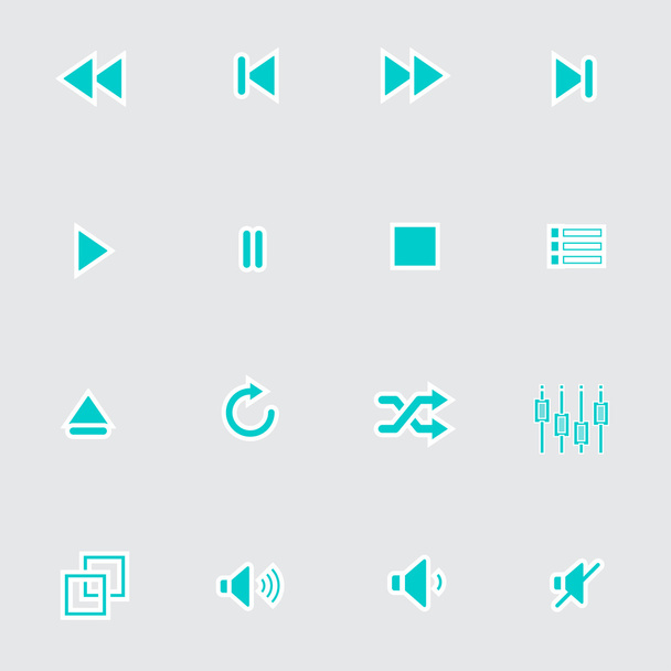 Media player and web icons - Vecteur, image