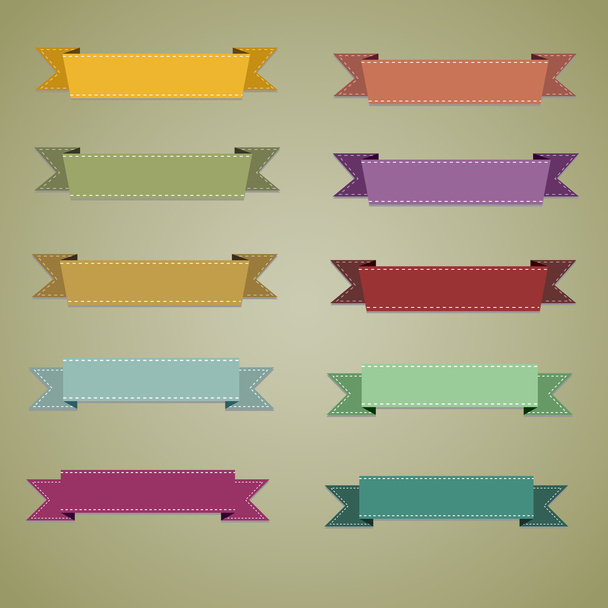 Set of retro ribbons and labels. - Vector, Image