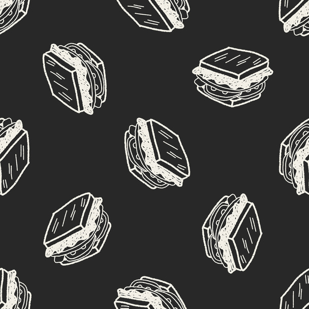 Doodle Sandwich seamless pattern background - Vector, Image