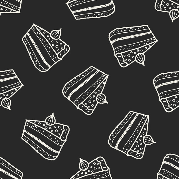 doodle cake seamless pattern background - ベクター画像