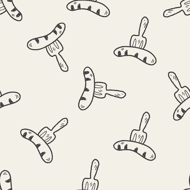 bbq doodle seamless pattern background - Vettoriali, immagini