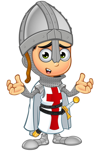 St. George fiú Knight karakter - Vektor, kép