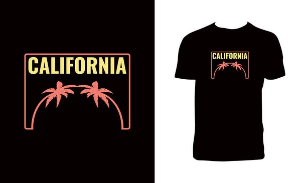California Surf Vector Camiseta Diseño. - Vector, Imagen
