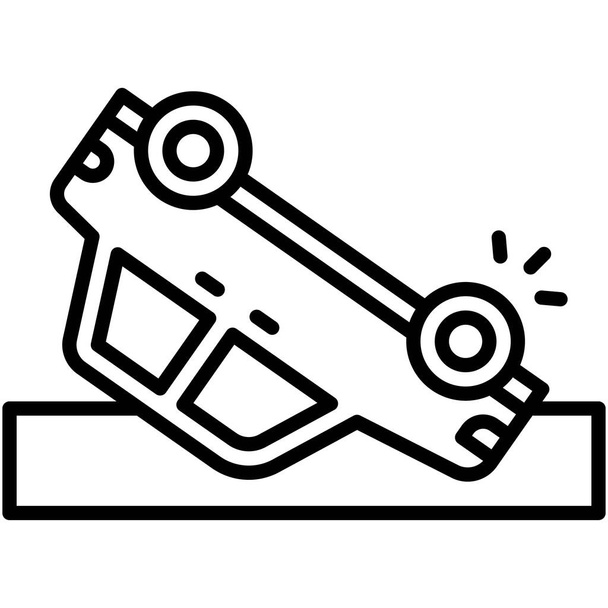 Icono de coche volcado, accidente de coche e ilustración vectorial relacionada con la seguridad - Vector, imagen